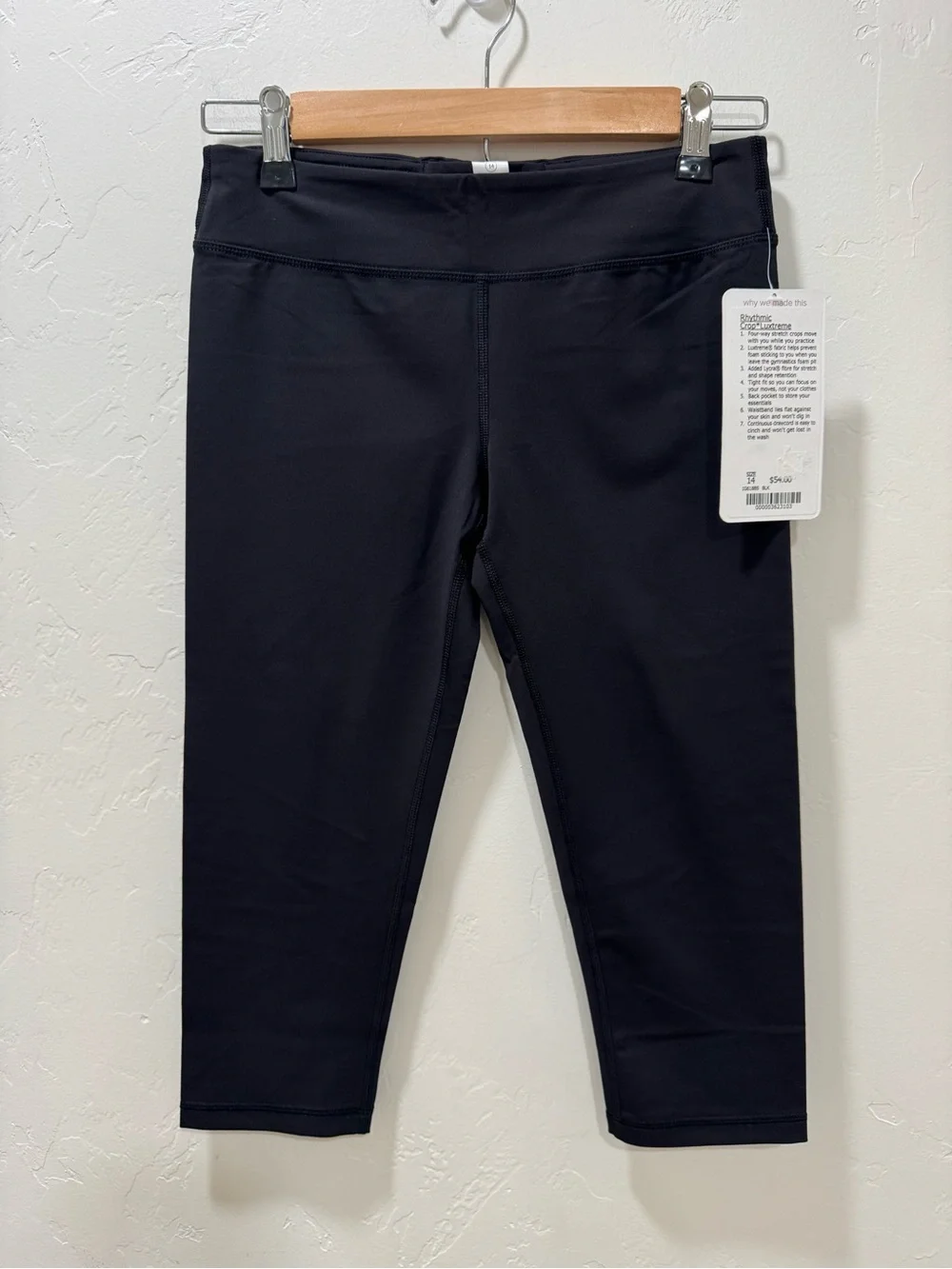 NWT Ivivva by Lululemon Kids Girls 14 Rhythmic Crop Pant *Luxtreme Black